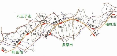 多摩ニュータウン住区位置図